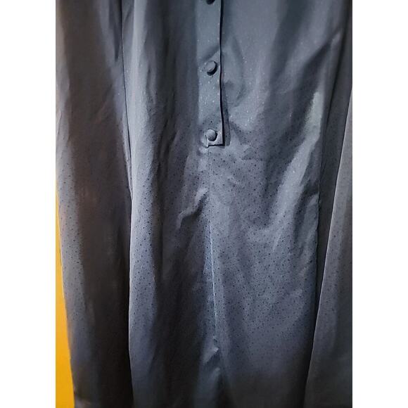 Vintage Tribute Blue Sheer Button Short Sleeve House Shift Dress A99 Madmen - Picture 3 of 7